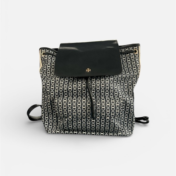 Tory Burch Handbags - Tory Burch Black and White Patterned Backpack